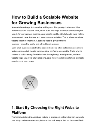 How to Build a Scalable Website for Growing Businesses