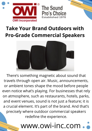 Premium Outdoor Commercial Speakers for Clear & Powerful Sound