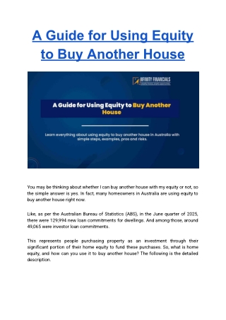 A Guide for Using Equity to Buy Another House