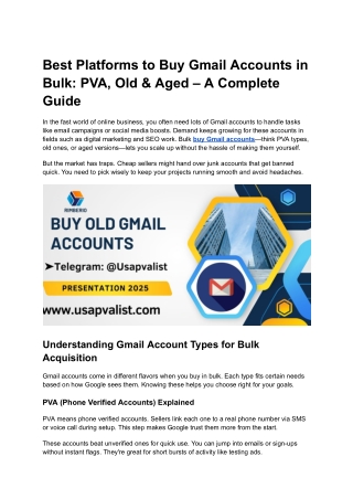 Best Platforms to Buy Gmail Accounts in Bulk_ PVA, Old & Aged – A Complete Guide