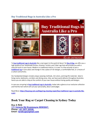 Buy Traditional Rugs in Australia Like a Pro