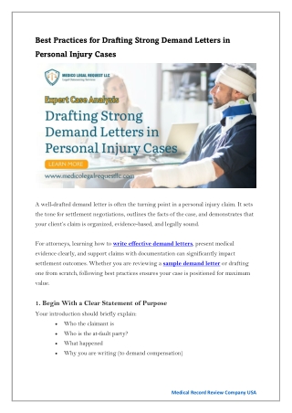 Best Practices for Drafting Strong Demand Letters in Personal Injury Cases