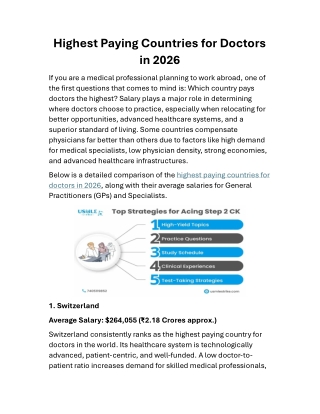 Highest Paying Countries for Doctors in 2026