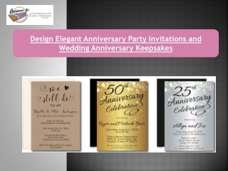 Design Elegant Anniversary Party Invitations and Wedding Anniversary Keepsakes