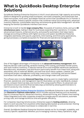 What is QuickBooks Desktop Enterprise Solutions