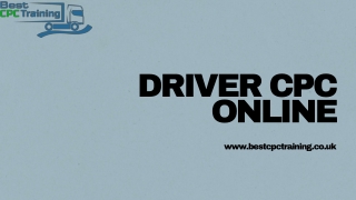 Driver CPC Online Training for Fast Certification
