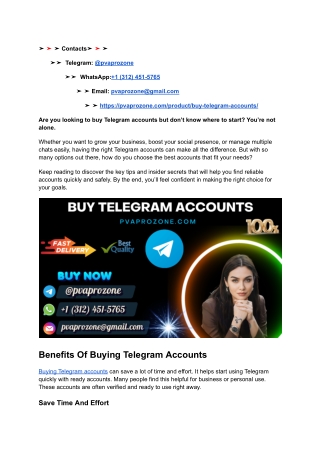 Top 2 Platforms to Buy Telegram Accounts — Verified &amp