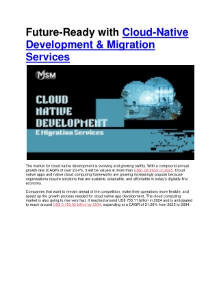 Future-Ready with Cloud-Native Development & Migration Services