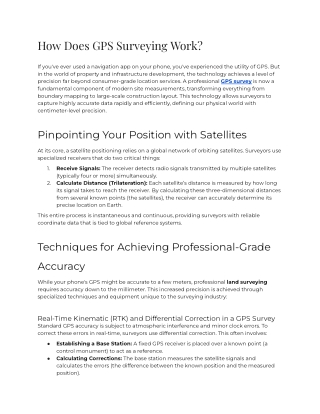 E - How Does GPS Surveying Work