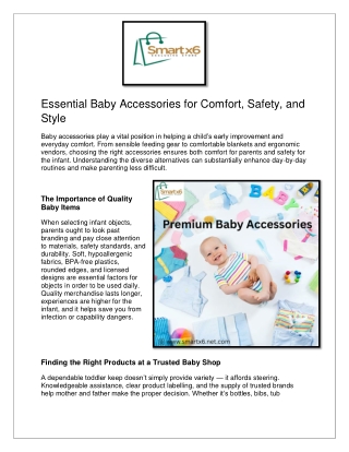 Essential Baby Accessories for Comfort