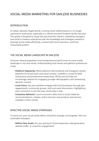 Social Media Marketing Guide for San Jose