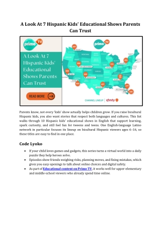 7 Hispanic Kids’ Educational Shows on Primo TV that Parents Trust