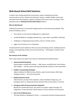 Web-Based School Bell Solutions
