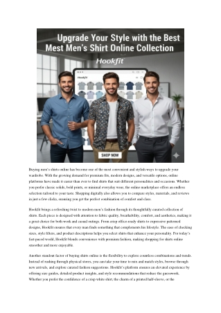 Buy Men’s Shirt Online | Premium & Stylish Shirts for Men – Hookfit