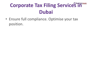 Corporate Tax Filing Services in Dubai | Complete Compliance Guide