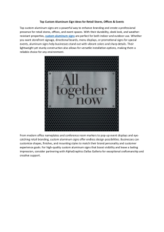 Top Custom Aluminum Sign Ideas for Retail Stores