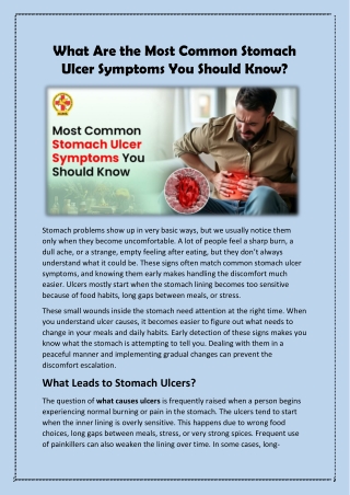 What Are the Most Common Stomach Ulcer Symptoms You Should Know