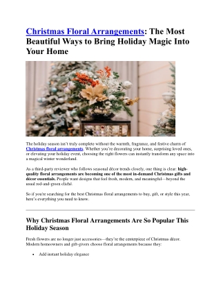 Christmas Floral Arrangements