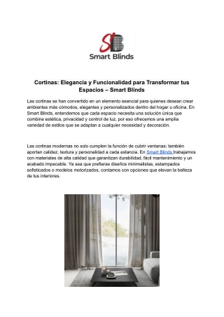 Cortinas: Elegancia y Funcionalidad para Transformar tus Espacios – Smart Blinds