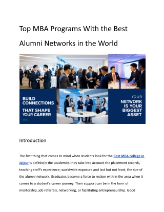 Top MBA Programs With the Best Alumni Networks in the World