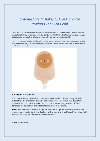 5 Stoma Care Mistakes to Avoid (and the Products That Can Help)