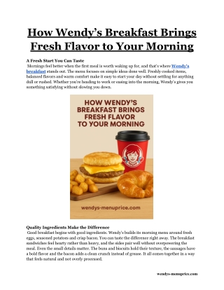 How Wendy’s Breakfast Brings Fresh Flavor to Your Morning