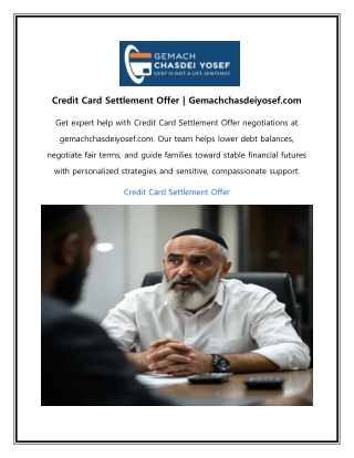 Credit Card Settlement Offer | Gemachchasdeiyosef.com