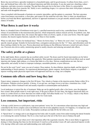 Botox Safety: Risks, Side Effects, and How to Minimize Them