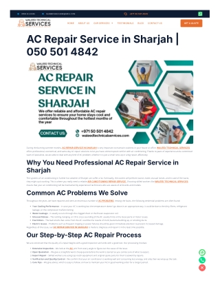 AC Repair Service in Sharjah by Waleed Technical Services