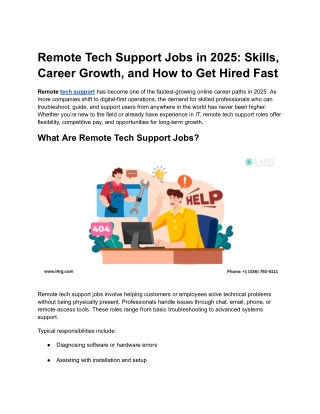 Remote Tech Support Jobs in 2025: Skills, Salaries & How to Get Hired Fast