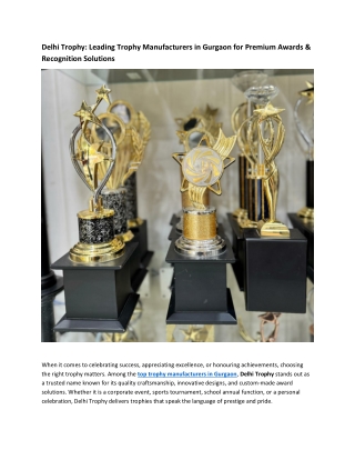 Delhi Trophy Leading Trophy Manufacturers in Gurgaon for Premium Awards & Recognition Solutions