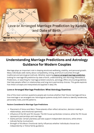 Understanding Marriage Predictions