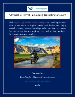 Affordable Travel Packages | Travellinglark.com