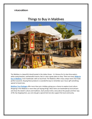 Things to Buy in Maldives