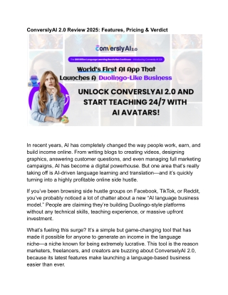 ConverslyAI 2.0 Review: How It Can Boost Your Online Income