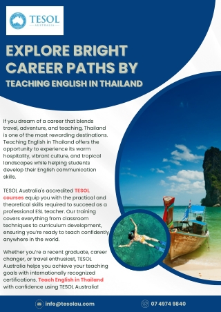 Explore Bright Career Paths by Teaching English in Thailand
