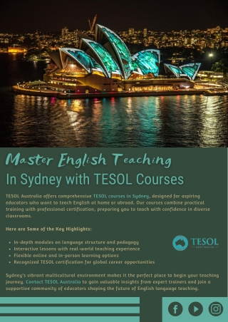 Master English Teaching in Sydney with TESOL Courses