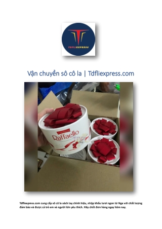 Vận chuyển sô cô la | Tdfliexpress.com