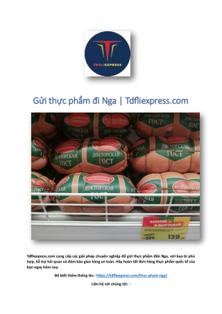 Gửi thực phẩm đi Nga | Tdfliexpress.com