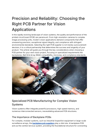 Precision and Reliability_ Choosing the Right PCB Partner for Vision Applications