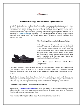 Premium First Copy Footwear with Style & Comfort