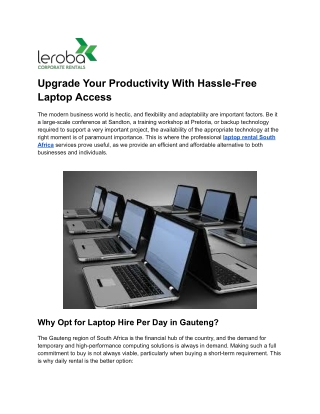 Upgrade Your Productivity With Hassle-Free Laptop Access
