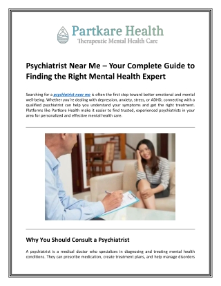 Psychiatrist Near Me