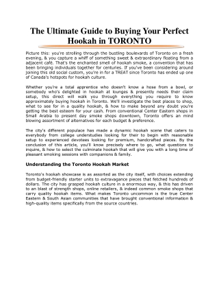 The Ultimate Guide to Buying Your Perfect Hookah in TORONTO