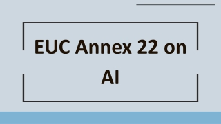 EUC Annex 22 on AI & CIMCON Software