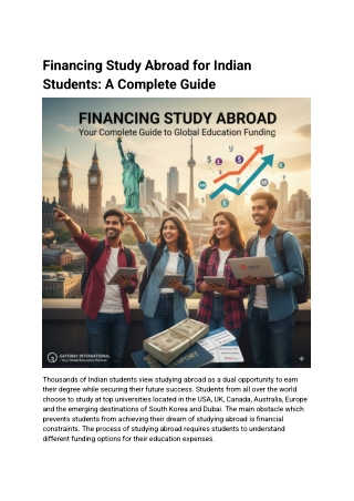 Financing Study Abroad for Indian Students: A Complete Guide