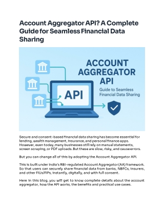Modernize Financial Data Sharing with the Account Aggregator API