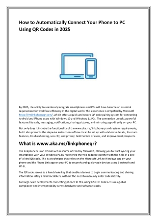 Quick & Easy 2025 Guide to Connecting Your Phone to Windows Using www.aka.ms/lin