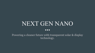 How Duncan Clark at NextGen-Nano Is Shaping the Future of Transparent Solar Technology