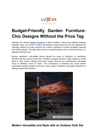 Budget-Friendly Garden Furniture_ Chic Designs Without the Price Tag